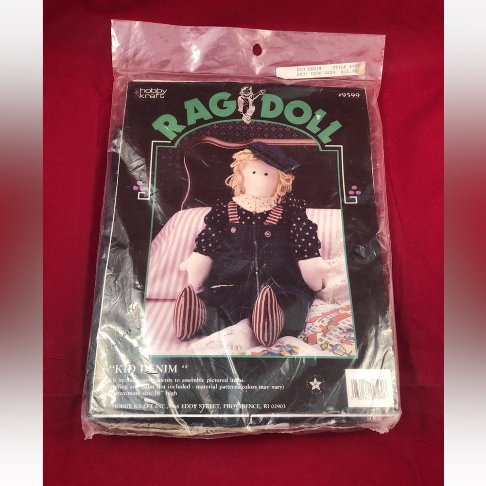 Rag Doll, Kid Denim, Hobby Kraft Inc, Vintage, New And Unopened
